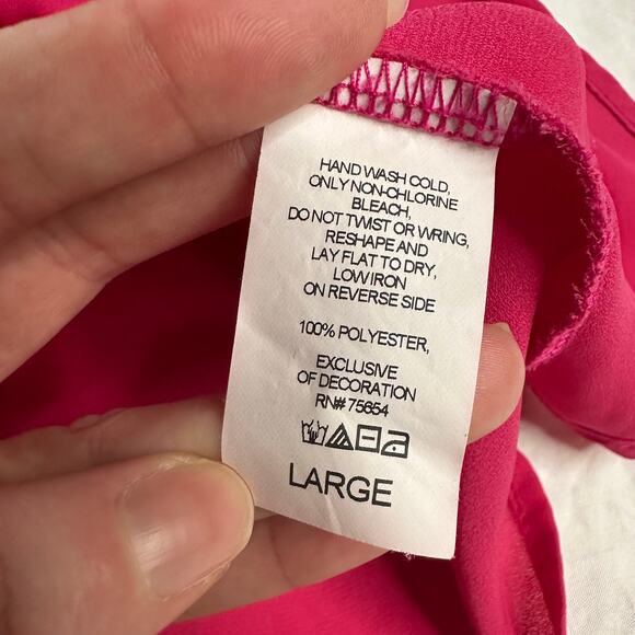 Lg Y2K VTG Abercrombie & Fitch Fuchsia Tank Cami Top USA Made Barbie Coquette - Picture 3 of 4